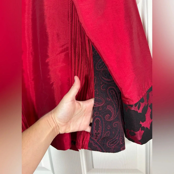 Patchwork Jacket Blazer Medium Black Red Wearable Art to Wear Holiday Valentine - Picture 7 of 9